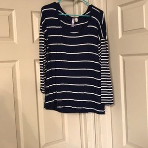Navy Striped long Sleeve Shirt